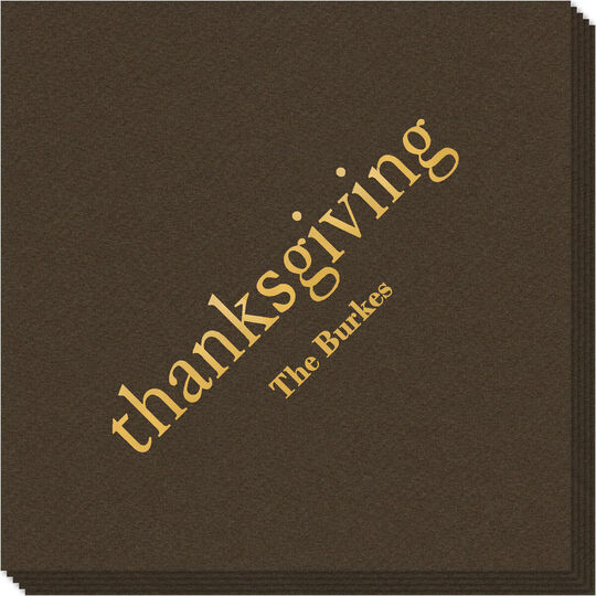 Big Word Thanksgiving Linen Like Napkins